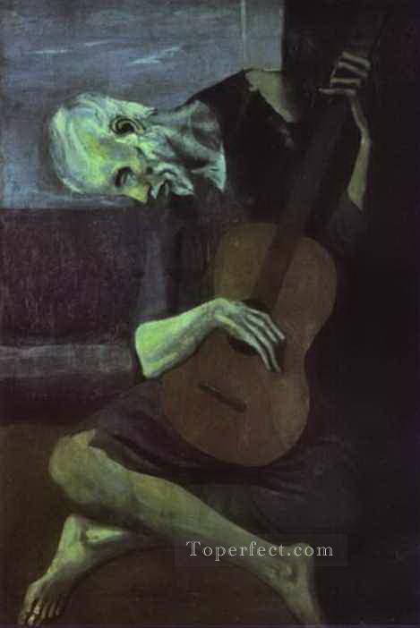 The Old Guitarist 1903 Cubists Oil Paintings